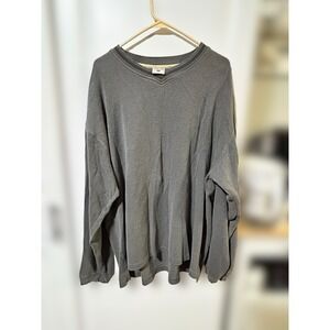 Columbia Men's XL Grey Long Sleeve V-Neck Ribbed Shirt Top‎